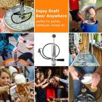 4'' Keg Pump +3 Faucet+4 Hose Clamps, Keg Party Pump US Sankey D System, Beer Party Hand Pump with Picnic Tap for Beer Keg Tap Kit No Leakage No Block