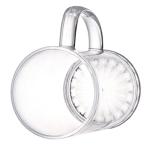 ZEAYEA Set of 6 Plastic Beer Mug, 16 oz Acrylic Drinking Cups with Handle, Clear Reusable Beer Stein Glasses for Party Bar Home Hotel Whiskey Juice Cocktail Beverages