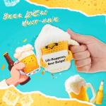 gagift world Beer Gifts, Funny Crochet Beer Mug with Positive Card Fall Gift and Beer Cheers for Birthday White Elephant Christmas