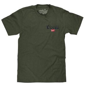 Tee Luv Men's Coors Banquet The Legend Double Sided Beer Brand T-Shirt, Military Green, XL