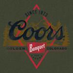 Tee Luv Men's Coors Banquet The Legend Double Sided Beer Brand T-Shirt, Military Green, XL