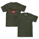 Tee Luv Men's Coors Banquet The Legend Double Sided Beer Brand T-Shirt, Military Green, XL