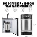 New 2.5 Gallon Ball Lock Keg - Stainless Steel Corny Keg Cornelius Keg with Dual Rubber Handles & Heavy-Duty Rubber Bottom - Portable Beer Keg Corny Kegs with 2 Keg Lid Gaskets - Ideal for Homebrewing