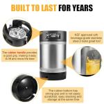 New 2.5 Gallon Ball Lock Keg - Stainless Steel Corny Keg Cornelius Keg with Dual Rubber Handles & Heavy-Duty Rubber Bottom - Portable Beer Keg Corny Kegs with 2 Keg Lid Gaskets - Ideal for Homebrewing