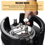 New 2.5 Gallon Ball Lock Keg - Stainless Steel Corny Keg Cornelius Keg with Dual Rubber Handles & Heavy-Duty Rubber Bottom - Portable Beer Keg Corny Kegs with 2 Keg Lid Gaskets - Ideal for Homebrewing
