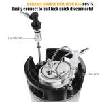 New 2.5 Gallon Ball Lock Keg - Stainless Steel Corny Keg Cornelius Keg with Dual Rubber Handles & Heavy-Duty Rubber Bottom - Portable Beer Keg Corny Kegs with 2 Keg Lid Gaskets - Ideal for Homebrewing