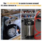 New 2.5 Gallon Ball Lock Keg - Stainless Steel Corny Keg Cornelius Keg with Dual Rubber Handles & Heavy-Duty Rubber Bottom - Portable Beer Keg Corny Kegs with 2 Keg Lid Gaskets - Ideal for Homebrewing