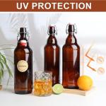 UrSpeedtekLive 8 Pack 32oz Amber Swing Top Glass Bottles, Flip Top Brewing Bottles with Airtight Stopper for Vanilla Extract, Kombucha, Beer, Kefir, Mead