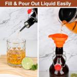 UrSpeedtekLive 8 Pack 32oz Amber Swing Top Glass Bottles, Flip Top Brewing Bottles with Airtight Stopper for Vanilla Extract, Kombucha, Beer, Kefir, Mead