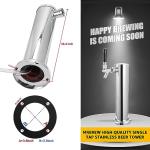 MRbrew Single Tap Draft Beer Tower, Support Countertop and Kegerator Installation, Stainless Core Beer Faucet Stainless Steel 3'' Flange Brewing Tower Dispenser Kit with Self-Closing Faucet Spring