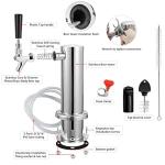 MRbrew Single Tap Draft Beer Tower, Support Countertop and Kegerator Installation, Stainless Core Beer Faucet Stainless Steel 3'' Flange Brewing Tower Dispenser Kit with Self-Closing Faucet Spring