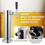MRbrew Single Tap Draft Beer Tower, Support Countertop and Kegerator Installation, Stainless Core Beer Faucet Stainless Steel 3'' Flange Brewing Tower Dispenser Kit with Self-Closing Faucet Spring