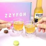 ZZYFGH Mini Plastic Beer Mugs, 2 Oz Mini Beer Glasses Shot Glasses with Handle for Party (Set of 12)
