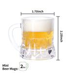 ZZYFGH Mini Plastic Beer Mugs, 2 Oz Mini Beer Glasses Shot Glasses with Handle for Party (Set of 12)