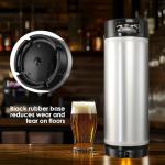 Steel Corny Keg, 5 Gallon Ball Lock Homebrew Beer Keg, Black Handles