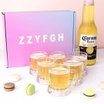 ZZYFGH Mini Plastic Beer Mugs, 2 Oz Mini Beer Glasses Shot Glasses with Handle for Party (Set of 12)