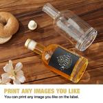 Mfacoy Set of 6 Glass Bottles, 12 oz Clear Liquor Bottles, Heavy Base Glass Bottle with T-Top Cap, Vodka Bottle for Wine Beverages Drinks Oil Vinegar Kombucha Beer with Cork Stopper Airtight Lid