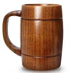 18 oz Large Wooden Beer Mug Gift for Men Women Big Vintage Viking Cup Rustic Cool Wood Stein Tankard Handmade Unique Coffee Man Mugs for Him Male Dad Husband Manly Camping Tea Cup Outdoor Fancy Mug