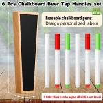 Thyle 6 Pcs Oktoberfest Wooden Kegerator Beer Keg Tap Handle Chalkboard with Chalk Markers Erasable Pen Gift for Beer Lovers Bar Party Home Wedding Brewers Restaurant