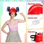 zsccxq Juice Hat, 2 Pcs Adjustable Soda Hat with Straw for Sports Games, Christmas Party Supplies, Gifts (Red)