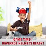 zsccxq Juice Hat, 2 Pcs Adjustable Soda Hat with Straw for Sports Games, Christmas Party Supplies, Gifts (Red)