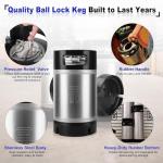 Dbgogo Corny Keg New 2.5 Gallon Ball Lock Keg, 304 Stainless Steel Cornelius Keg Beer Keg with Ball Lock Quick Disconnects & Ball Lock Keg Posts, 2.5 Gallon Keg with Dual Rubber Hanlde for Homebrew