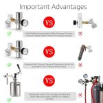 Dbgogo Hold Stable Pressure 0-60 PSI Mini Keg Regulator, No Leaking Portable Cornelius Corny Beer Growler Outdoor Picnic Party Carbonation CO2 Gas Ball Lock Disconnect Mini keg Charger Regulator