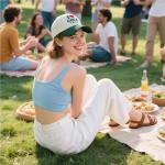 I Love Cocktails Hat, Funny Gag Gifts Joke, Vintage Two-Tone Baseball Cap for Men & Women Birthdays Gifts Beige/Green