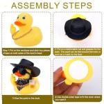BOXOB 2pcs Cool Beer Rubber Duck Car Ornaments, Funny Western Cowboy Ducks with Hat Glasses Yellow Rubber Ducky for Car Dashboard Decoration Accessories Office Gifts
