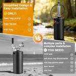 MRbrew 128oz Mini Keg Growler with Hand Keg Pump Portable Keg Tap Growler Tap System for Draft Beer Dispenser Stainless Steel Home Mini Kegerator Brewing Party Picnic