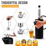 MRbrew 128oz Mini Keg Growler with Hand Keg Pump Portable Keg Tap Growler Tap System for Draft Beer Dispenser Stainless Steel Home Mini Kegerator Brewing Party Picnic