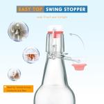 Swing Top Glass Bottles 16oz Flip Top Beer Brewing Bottle with Stopper for Home Brewing 2nd Fermentation,Kombucha,Kefir,Vanilla Extract,Juice,Tea,Beverages,Soda,Oil,Vinegar,Limoncello,Wine 8 Pack