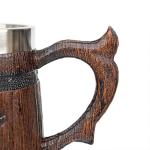 Large Viking Beer Mug With Handles – 18 Oz Medieval Pirate Cup Heavy Viking Beer Stein for Men, Unique Gift for Christmas, Father’s Day, Birthday & Anniversary (Resin & Stainless Steel)