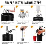 MRbrew 128oz Mini Keg Growler with Hand Keg Pump Portable Keg Tap Growler Tap System for Draft Beer Dispenser Stainless Steel Home Mini Kegerator Brewing Party Picnic