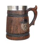 Large Viking Beer Mug With Handles – 18 Oz Medieval Pirate Cup Heavy Viking Beer Stein for Men, Unique Gift for Christmas, Father’s Day, Birthday & Anniversary (Resin & Stainless Steel)