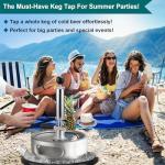 FERRODAY 4" Beer Keg Tap Heavy Duty Complete D-System Keg Pump US Beer Keg Pump for Sankey Keg Party Pump Picnic Keg Tap Keg Hand Pump Draft Beer Kegerator Pump Easy Lock 4 Inch Keg Pump Soda Pump