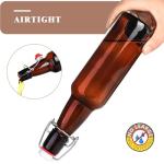KITGLASCUP 16.5 oz 12 Pack Amber Swing Top Glass Bottles for Airtight Lids, Home Brewing and Fermentation Kombucha, Vanilla Extract, Beverage, Water, Kefir