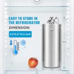 128OZ Mini Keg Growler, 3.6L Silver Mini Keg Tap Pump Draft Beer Dispenser Stainless Steel Portabled Beer Ked Growler Tap System for Camping, Picnics, Party