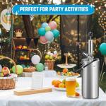 128OZ Mini Keg Growler, 3.6L Silver Mini Keg Tap Pump Draft Beer Dispenser Stainless Steel Portabled Beer Ked Growler Tap System for Camping, Picnics, Party