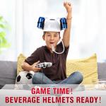 zsccxq 2 Pcs Juice Hat Funny soda Hat juice Helmet Adjustable soda Hat can Holder Soda Cap with Straw for Sports Games Christmas Party Supplies Gifts (White)