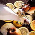 Encheng 32 oz Clear Glass Bottles with Air Tight Lids,Easy Cap Bottle for Beer and Home Brewing,Glass Kombucha Bottles with Stoppers,Swing Top Bottle for Beverages 8 Pack