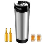 Julymoda 5 Gallon Ball Lock Keg, Stainless Steel Craft Beer Keg with Dual Rubber Handle, Equipment for Beer Making Kit, Corny Keg for Draft Beer Dispenser (20L)