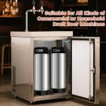 Julymoda 5 Gallon Ball Lock Keg, Stainless Steel Craft Beer Keg with Dual Rubber Handle, Equipment for Beer Making Kit, Corny Keg for Draft Beer Dispenser (20L)