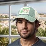 Popfizzy Beer Drinking Hats for Men and Women, Funny Trucker Hats for Adults, Beer Drinkers Gift, Adult Humor Caps (Green)