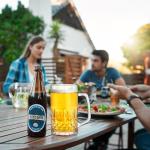 Whisquor Glass Beer Mug Set, 22OZ German Beer Glasses Set Of 4 to Serve Ales and Lagers, Freezer Beer Mugs for Birthdays, Housewarming Parties