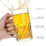 Whisquor Glass Beer Mug Set, 22OZ German Beer Glasses Set Of 4 to Serve Ales and Lagers, Freezer Beer Mugs for Birthdays, Housewarming Parties