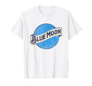 Coors Brewing Company Blue Moon Distressed Big Chest Logo T-Shirt