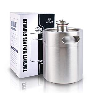 TMCRAFT 64OZ Stainless Steel Mini Keg, Portable beer growler with Exhaust Valve Designed Cap to Keep Beverage Fresh.