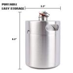 TMCRAFT 64OZ Stainless Steel Mini Keg, Portable beer growler with Exhaust Valve Designed Cap to Keep Beverage Fresh.