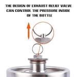 TMCRAFT 64OZ Stainless Steel Mini Keg, Portable beer growler with Exhaust Valve Designed Cap to Keep Beverage Fresh.